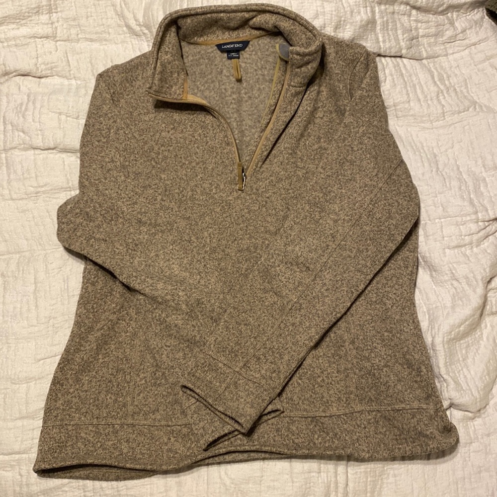 Lands End brown pullover sweater. Size L (14-16). So warm!